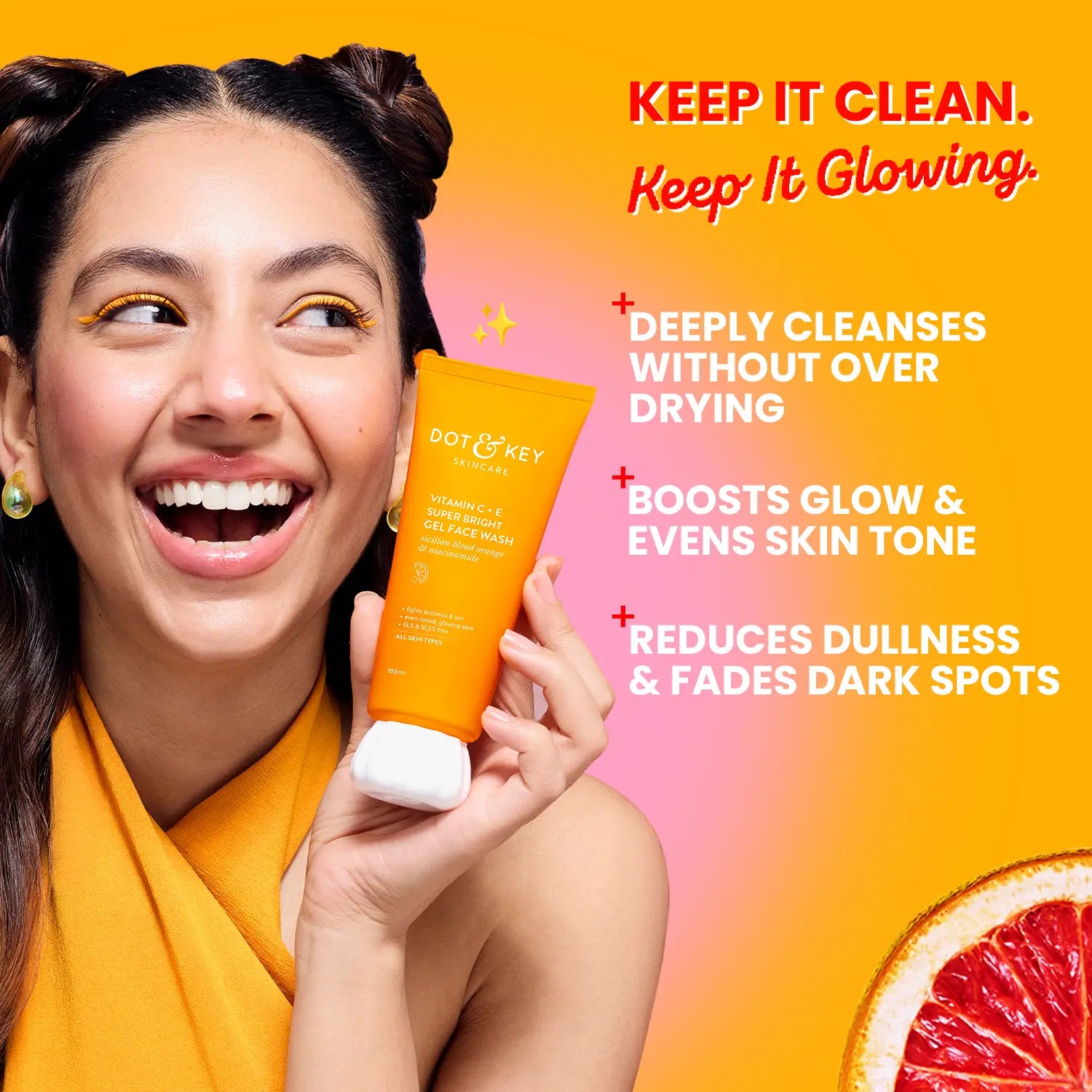 Dot & key VIT-C + E super bright gel face wash 100ml