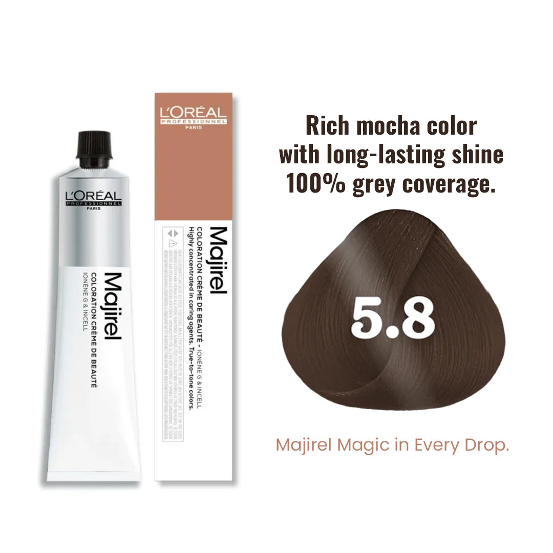 Loreal Majirel Cc 5.8 Color Tube Light Brown With Mocha 60g