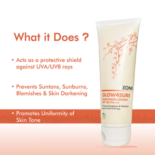 Ozone glow 4 sure sunscreen lotion SPF 30 PA+++