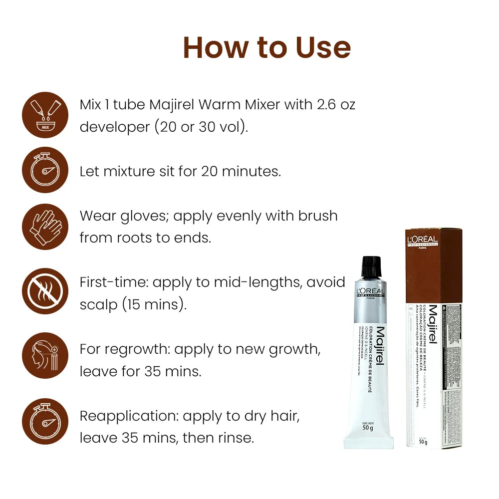 Loreal Majirel Hair Color New Shade 6.34 60g