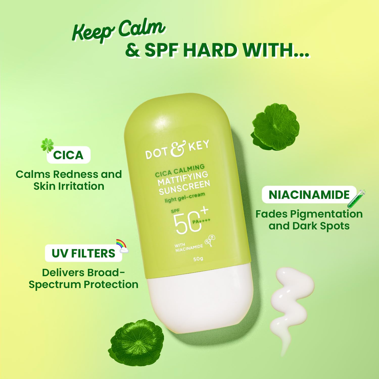 Dot & key cica calming mattifying sunscreen SPF 50 PA++++ 80g
