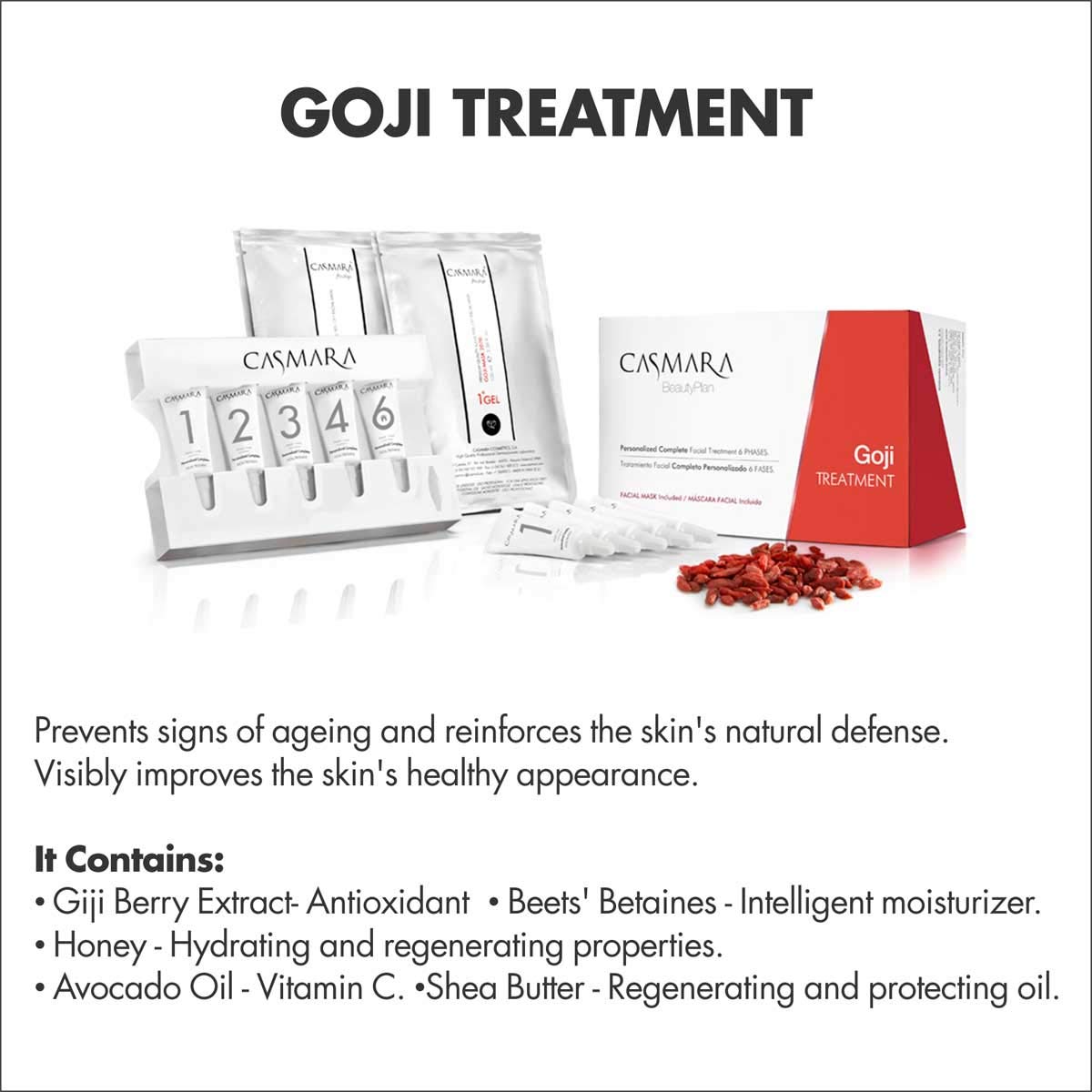 Casmara Facial Kit Goji Treatment –6 Steps- antioxidant facial