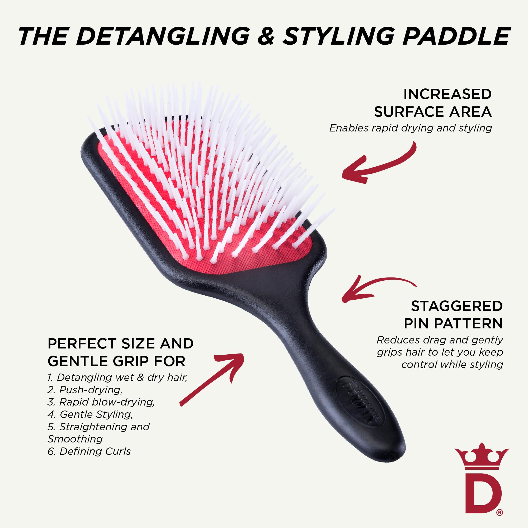 Denman the power paddle brush