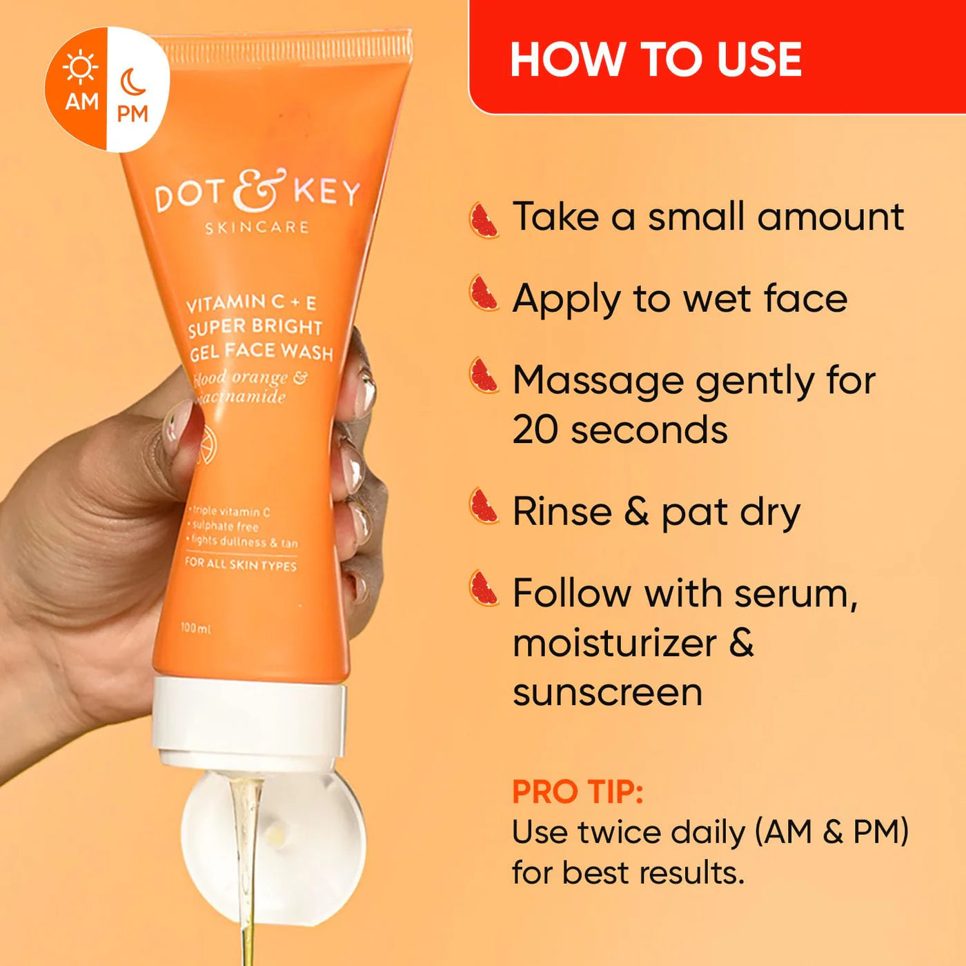Dot & key VIT-C + E super bright gel face wash 100ml