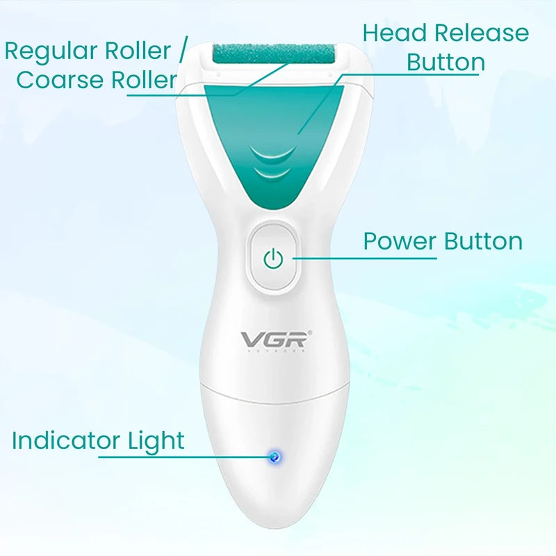 VGR V-812 Professional 2 In 1 Callus Remover, IPX-6 Waterproof (White/Green)