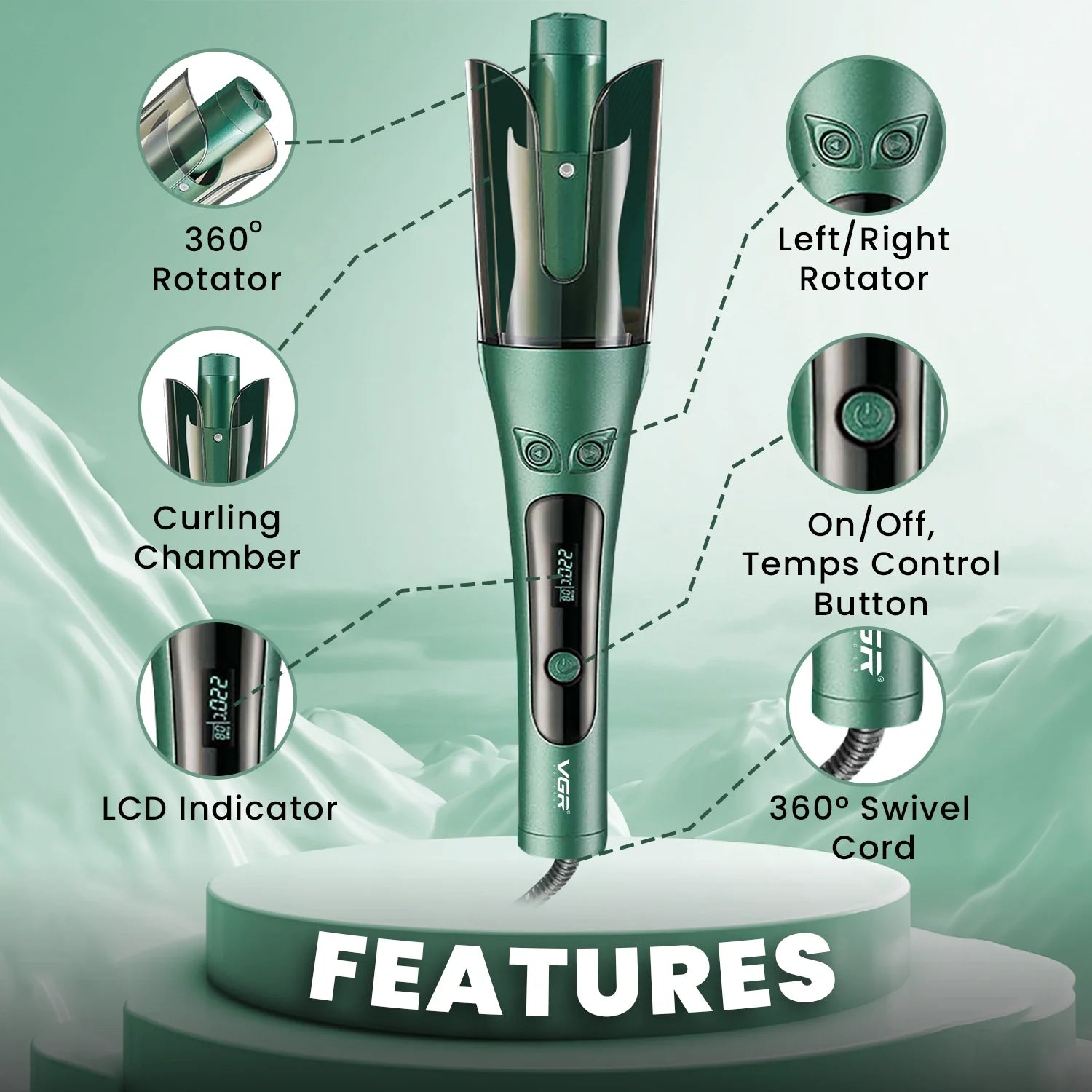 VGR V-583 automatic curling iron