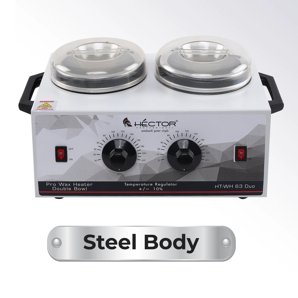 Hector Professional Double Wax Heater with Temperature control and double pot for Salon/Home