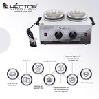 Hector Professional Double Wax Heater with Temperature control and double pot for Salon/Home