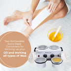 Hector Professional Double Wax Heater with Temperature control and double pot for Salon/Home