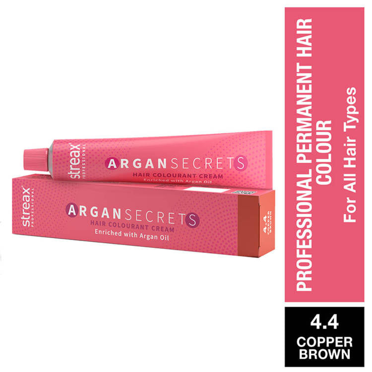 Streax Professional
Argan Secrets Hair Colourant Cream - Copper Brown 4.4
(60gm)