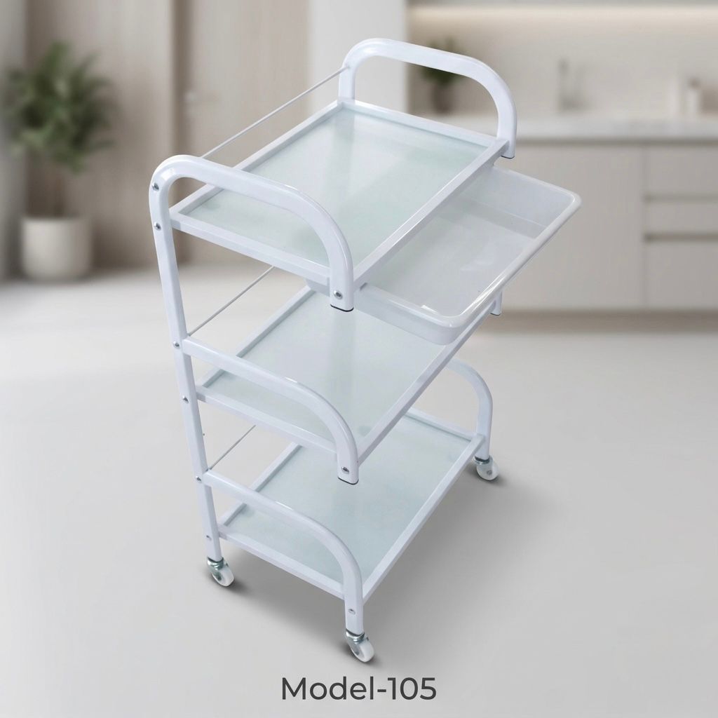 Glass surgical trolley