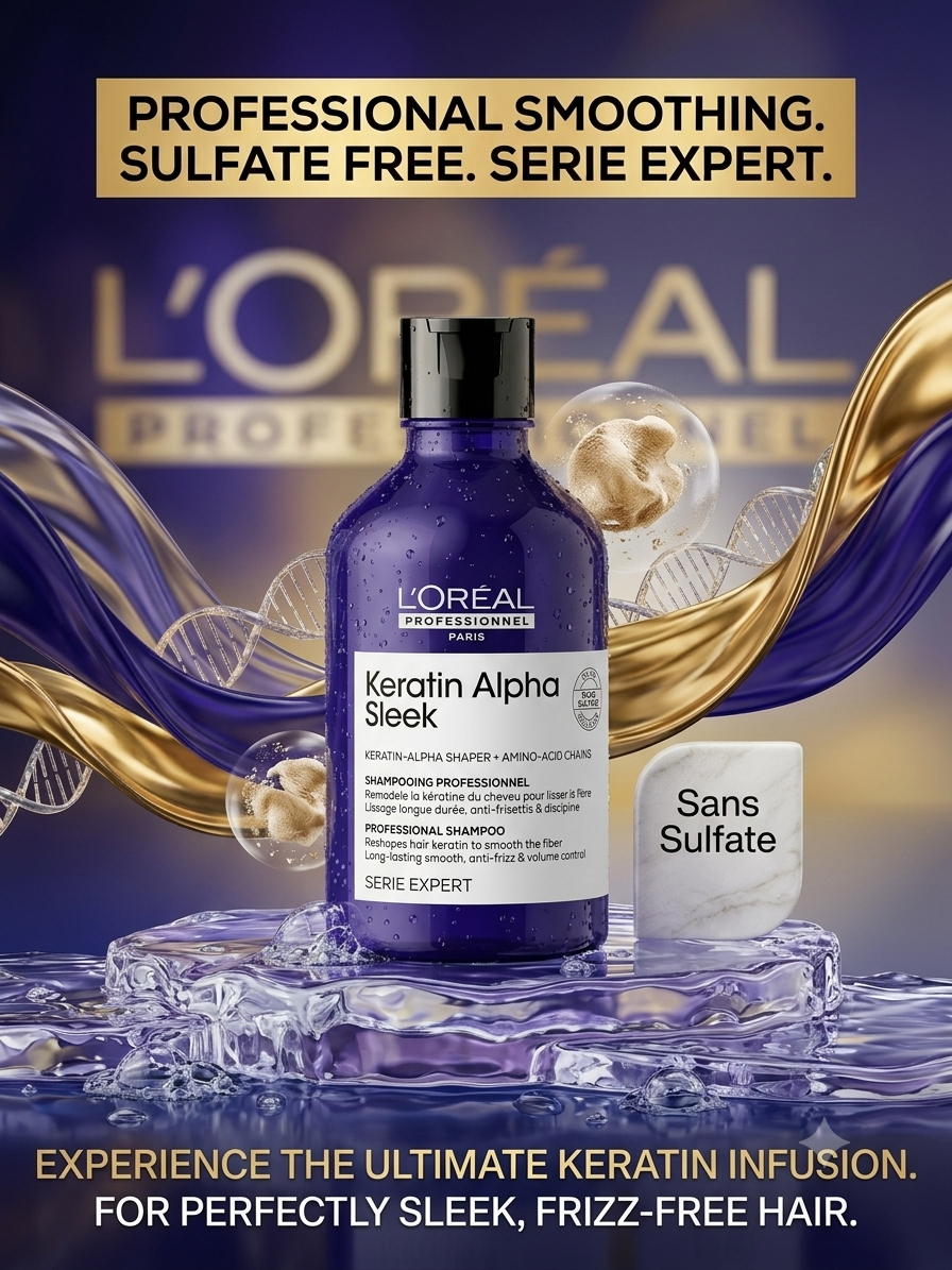 LOREAL PROFESSIONNEL KERATIN ALPHA SLEEK SHAMPOO 300ML