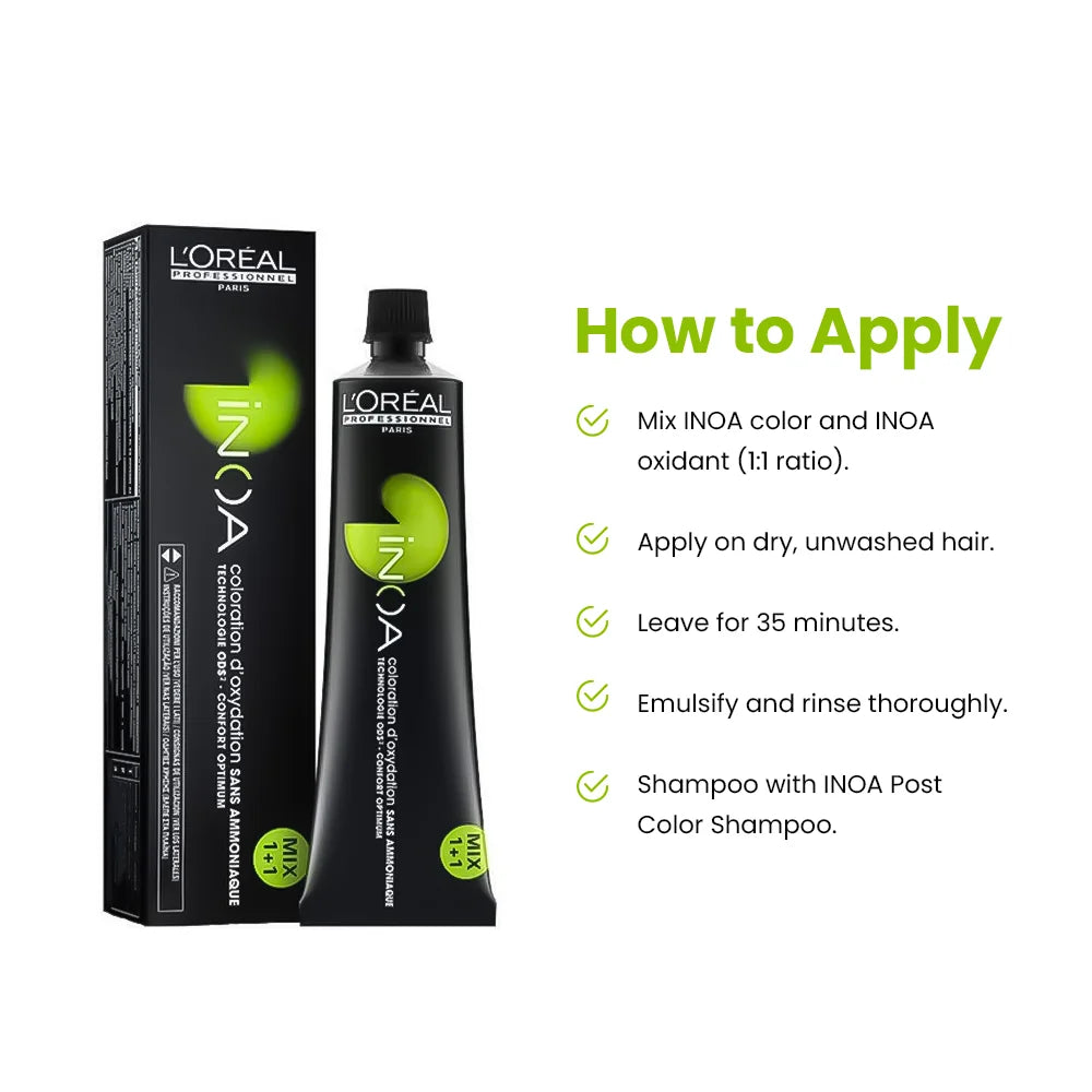 Loreal Professionnel Paris Inoa Ammonia-Free Permanent Hair Color - 1 (Black)