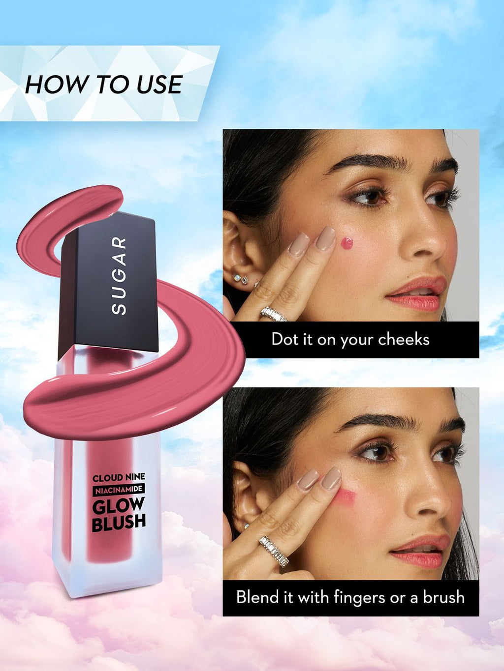 Sugar cloud nine niacinimide glow blush 7.6ml