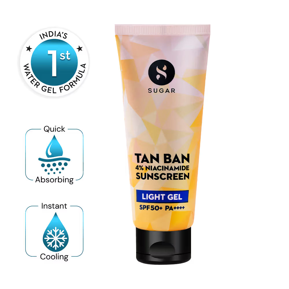 Sugar tan ban 4% niacinamide sunscream gel SPF50+ PA++++