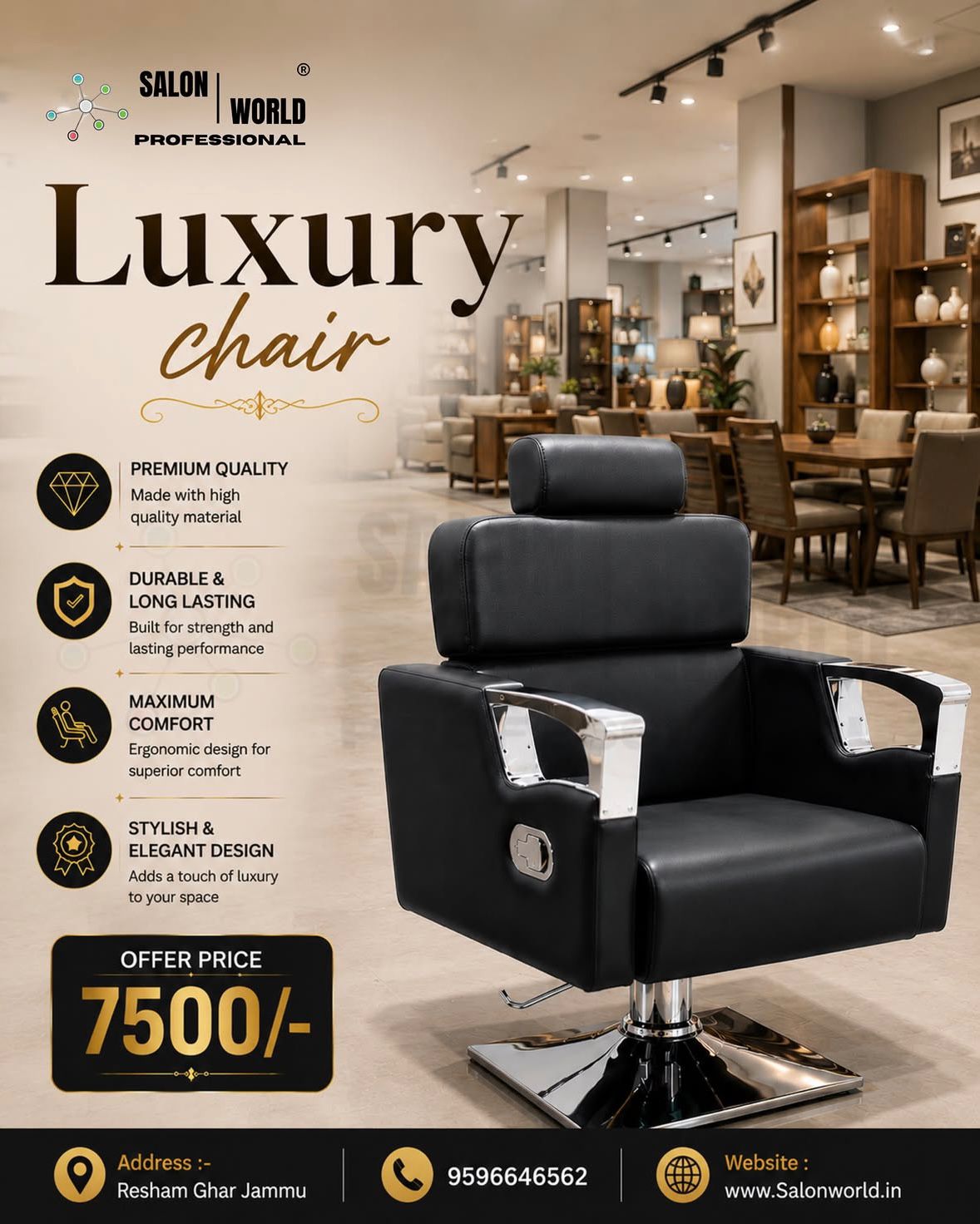 Salon chair black