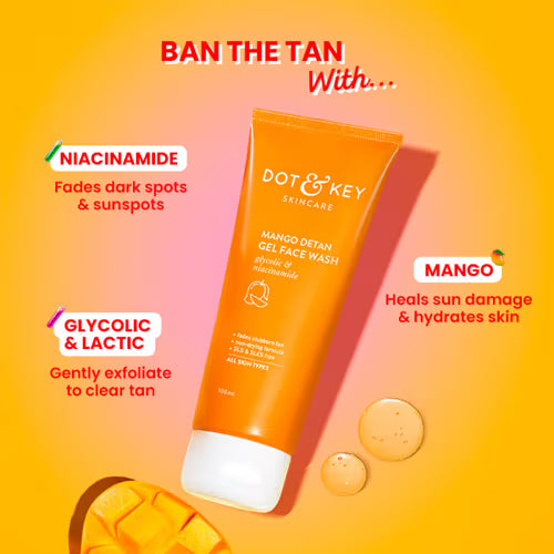 Dot & key mango detan gel face wash 100ml