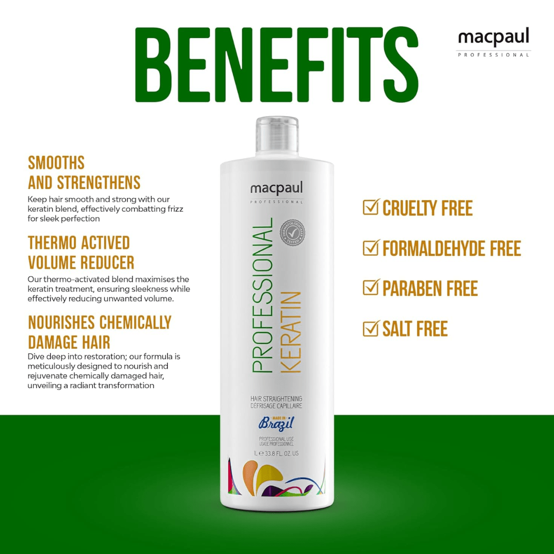 MACPAUL PROFESSIONAL

Professional Keratin Hair Straightening Treatment